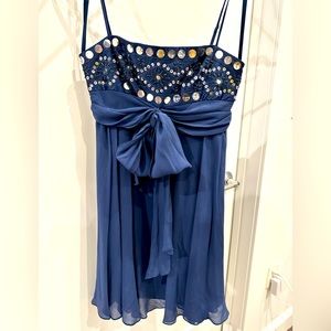 BCBGMaxAzria navy blue cocktail dress with sequin details